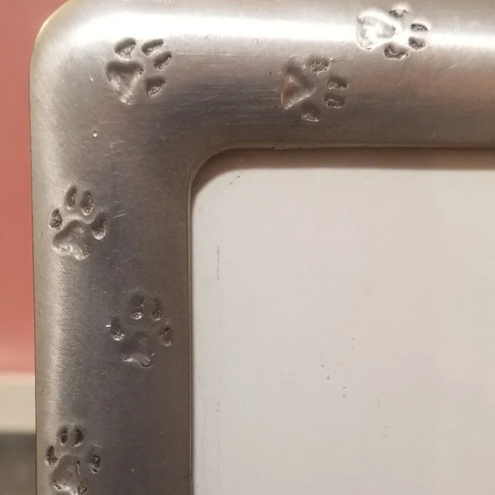 Vintage Seagull Picture Photo Frame Dogs & Puppy Pewter Pets 4x6 Silvertone 1993 - Picture 9 of 11